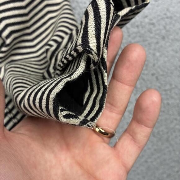 Vintage Emporio Armani Wool Blazer Women’s 6 Black White Striped Jacket Italy - Picture 6 of 8